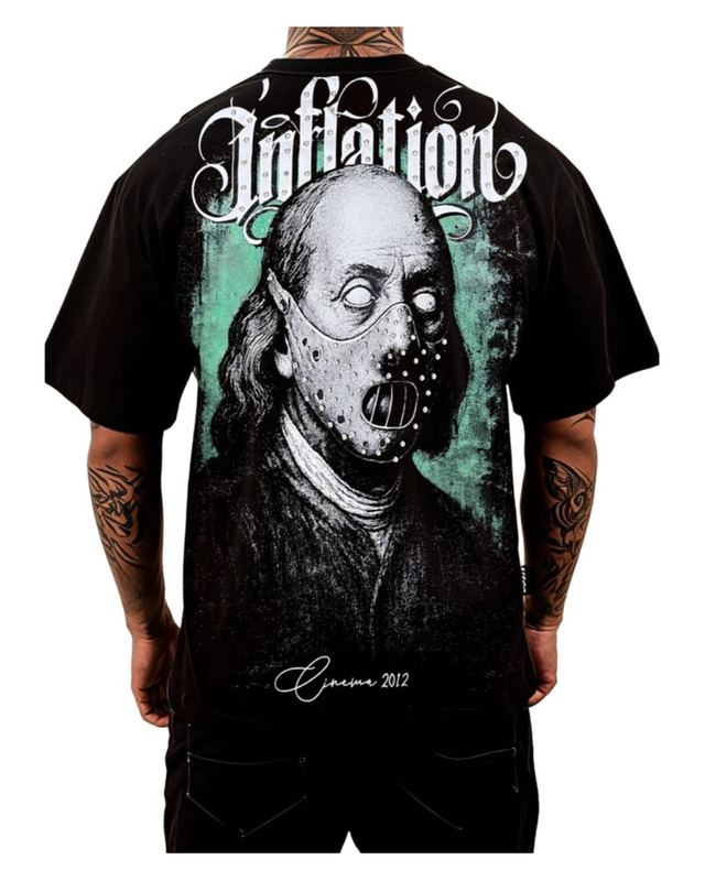 Inflation Mask Graphic Shirt — model view