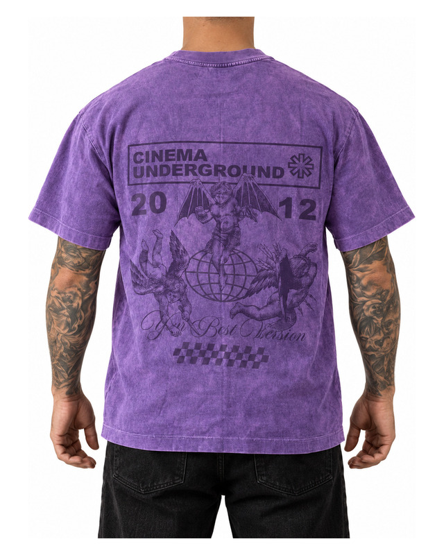 Purple Vision Washed Graphic Shirt — model view
