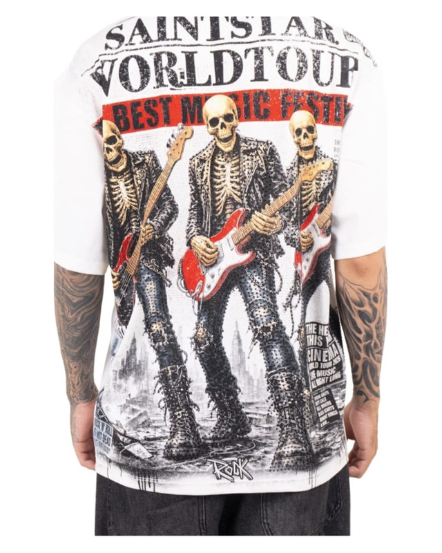 Skeleton World Tour Graphic Shirt — model view
