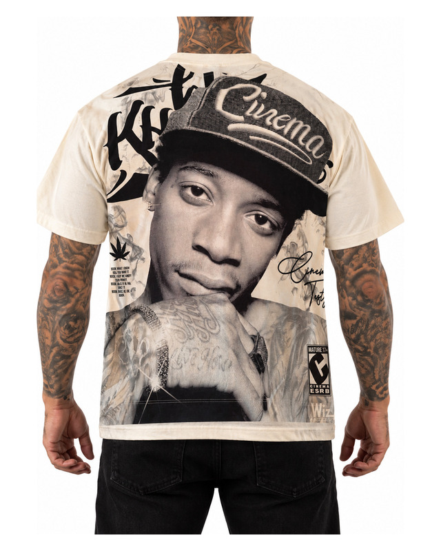 White Portrait Graphic Shirt — model view
