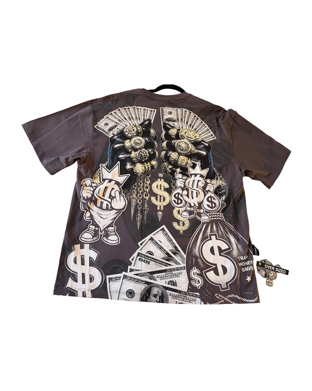 Trap Money Bags Graphic Shirt — back